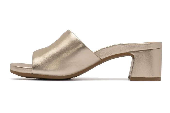 ABEO Footwear Avenue Slide Light Gold Leather Women Dress ABEO Footwear Avenue Slide Light Gold Leather Women Dress