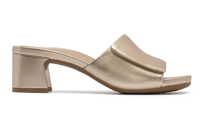 ABEO Footwear Avenue Slide Light Gold Leather Women Dress ABEO Footwear Avenue Slide Light Gold Leather Women Dress