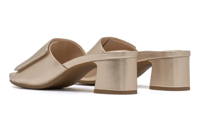 ABEO Footwear Avenue Slide Light Gold Leather Women Dress ABEO Footwear Avenue Slide Light Gold Leather Women Dress