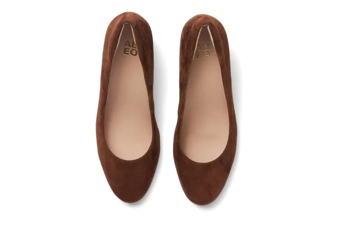 ABEO Footwear Tempo Pump Caramel Suede Women Dress ABEO Footwear Tempo Pump Caramel Suede Women Dress