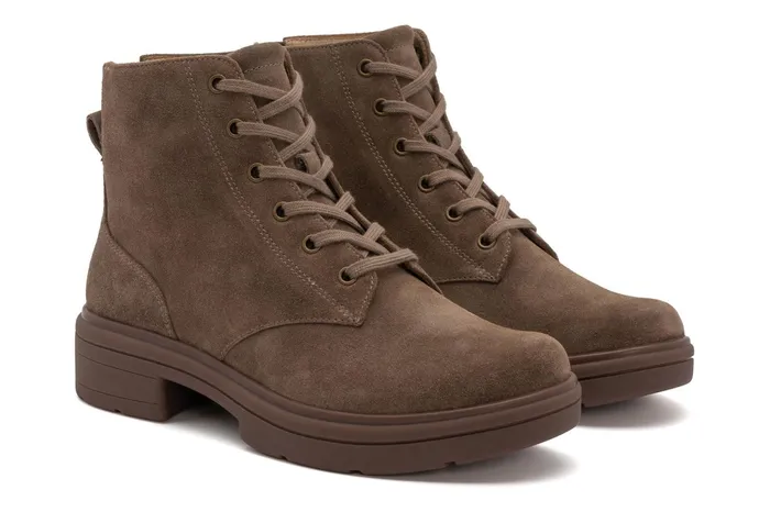 ABEO Footwear Vista Lace Taupe Suede Women Boots ABEO Footwear Vista Lace Taupe Suede Women Boots