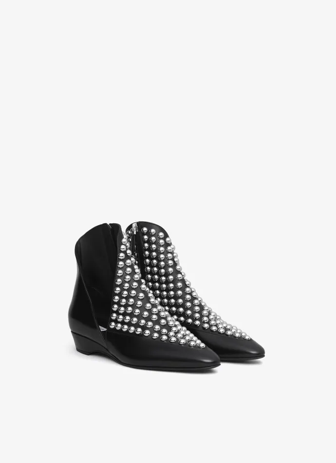 Alaa Boots and Ankle Boots ASYMETRIC ANKLE BOOTS IN GLOSSY CALFSKIN WITH STUDS Black 8211 Women Alaa Boots and Ankle Boots ASYMETRIC ANKLE BOOTS IN GLOSSY CALFSKIN WITH STUDS Black 8211 Women
