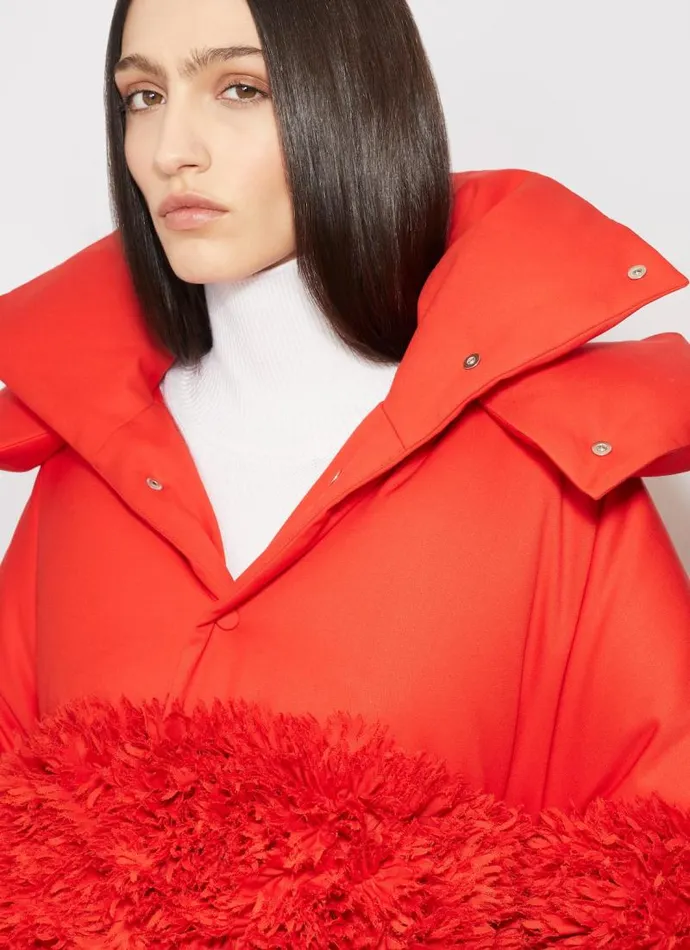 Alaa Coats and Jackets FRILL PUFFER Red 8211 Women Alaa Coats and Jackets FRILL PUFFER Red 8211 Women