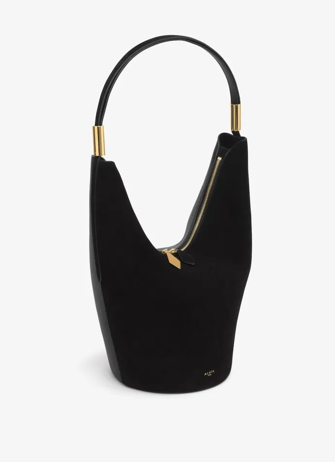 Alaa CrossBody Bags SHAPE MEDIUM BAG IN SUEDE GOATSKIN AND CALFSKIN Black 8211 Women Alaa CrossBody Bags SHAPE MEDIUM BAG IN SUEDE GOATSKIN AND CALFSKIN Black 8211 Women