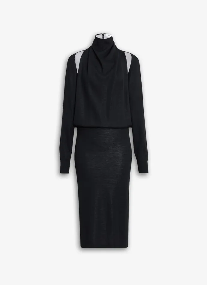 Alaa Dresses DOUBLEFACED WOOL CARDIGAN DRESS Blacksilver 8211 Women