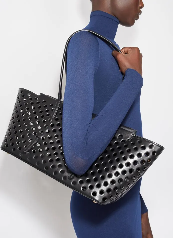 Alaa Handbags NEO MINA 32 BAG IN PERFORATED CALFSKIN Black 8211 Women Alaa Handbags NEO MINA 32 BAG IN PERFORATED CALFSKIN Black 8211 Women