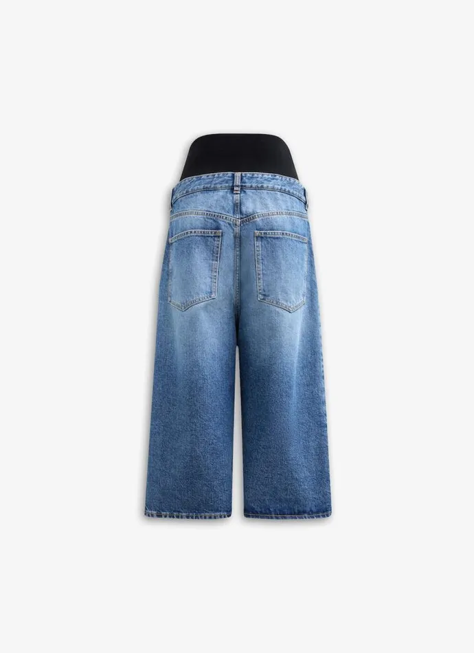 Alaa Pants and Shorts DENIM BERMUDA SHORTS WITH KNITTED WAISTBAND Bleu Vintage 8211 Women Alaa Pants and Shorts DENIM BERMUDA SHORTS WITH KNITTED WAISTBAND Bleu Vintage 8211 Women