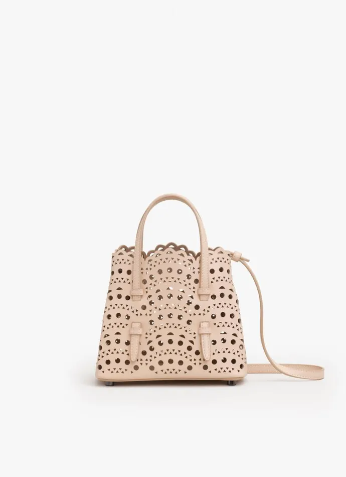 Alaa Tote Bags MINA 16 BAG IN VIENNE WAVE CALFSKIN Nude 8211 Women Alaa Tote Bags MINA 16 BAG IN VIENNE WAVE CALFSKIN Nude 8211 Women