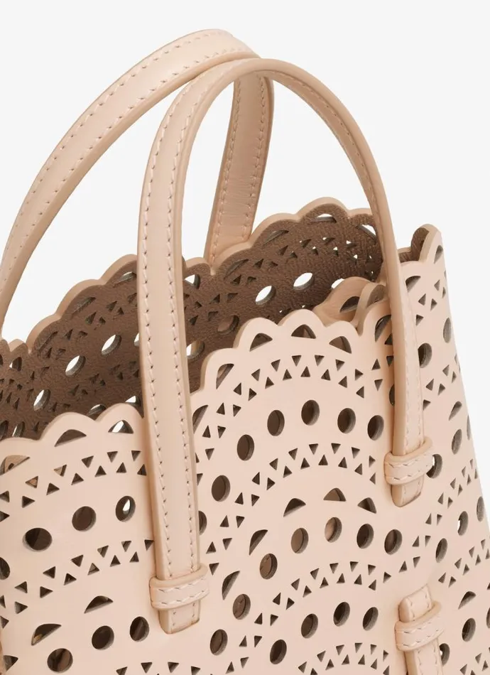 Alaa Tote Bags MINA 16 BAG IN VIENNE WAVE CALFSKIN Nude 8211 Women Alaa Tote Bags MINA 16 BAG IN VIENNE WAVE CALFSKIN Nude 8211 Women