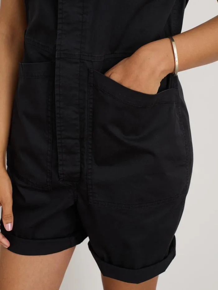 Alex Mill Jumpsuits Standard Short Jumpsuit In Cotton Twill Black 8211 Women