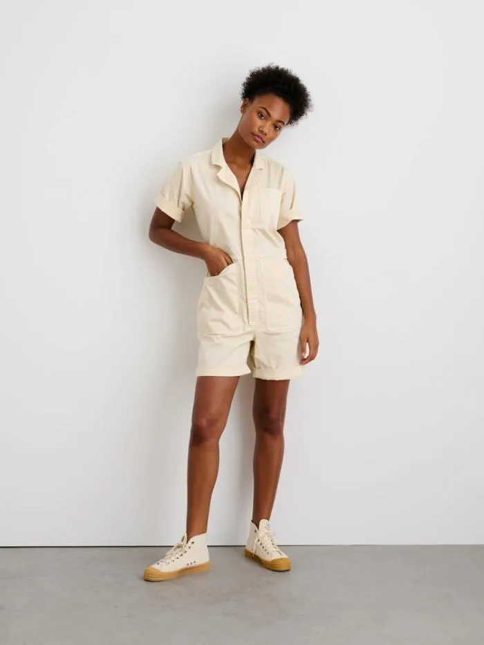 Alex Mill Jumpsuits Standard Short Jumpsuit In Cotton Twill Oatmilk 8211 Women