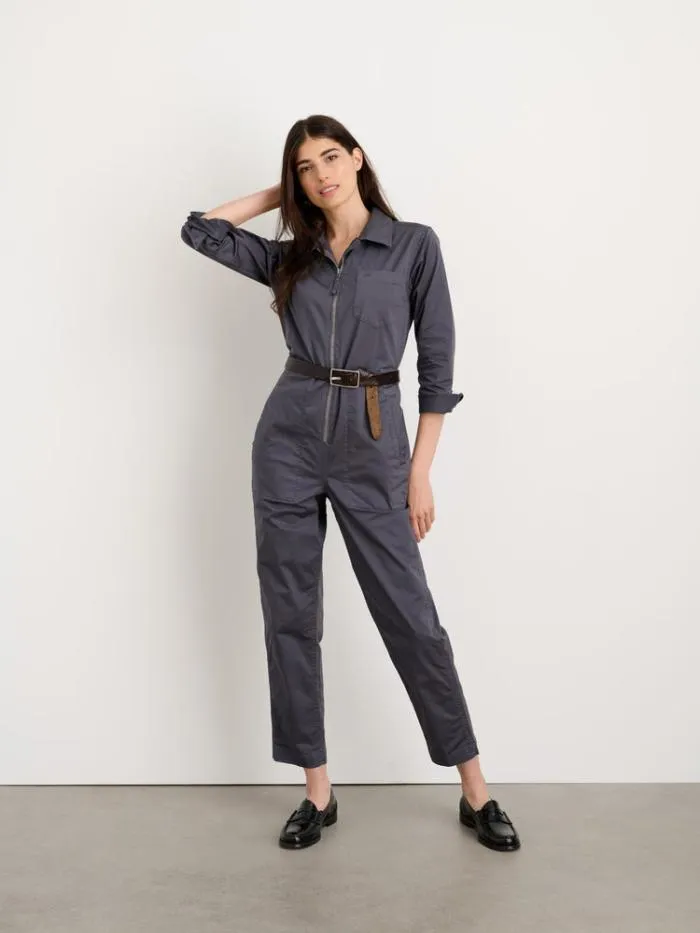 Alex Mill Jumpsuits Standard Zip Front Jumpsuit In Cotton Twill Iron Grey 8211 Women