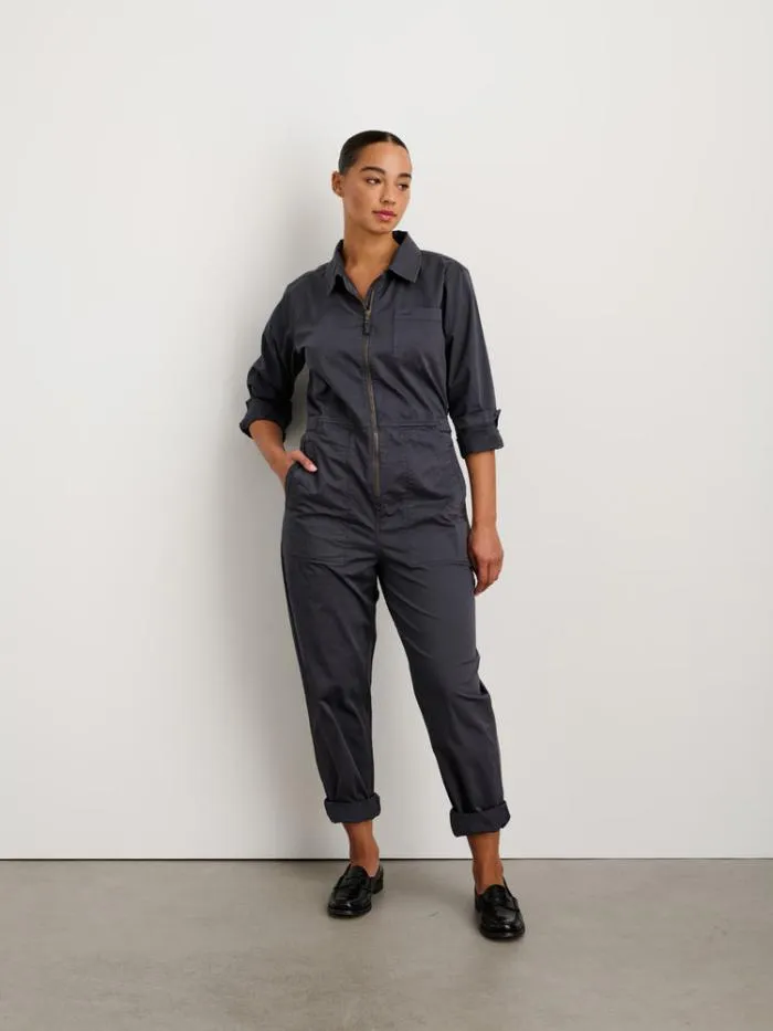 Alex Mill Jumpsuits Standard Zip Front Jumpsuit In Cotton Twill Iron Grey 8211 Women