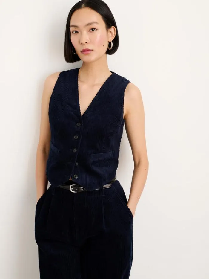 Alex Mill Shirts Tops Sloane Vest In Corduroy Dark Navy 8211 Women