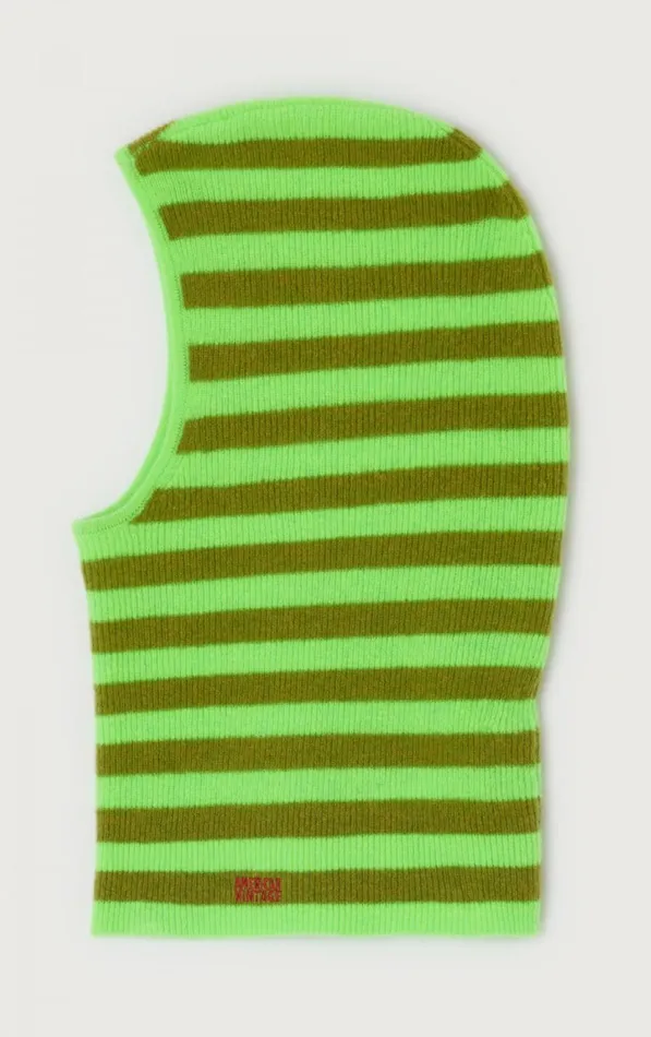 American Vintage Beanies and Caps WomenMen Balaclava Raxow Fluo Green Striped Chameleon Melange American Vintage Beanies and Caps WomenMen Balaclava Raxow Fluo Green Striped Chameleon Melange