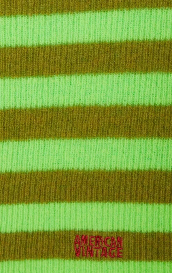American Vintage Beanies and Caps WomenMen Balaclava Raxow Fluo Green Striped Chameleon Melange American Vintage Beanies and Caps WomenMen Balaclava Raxow Fluo Green Striped Chameleon Melange