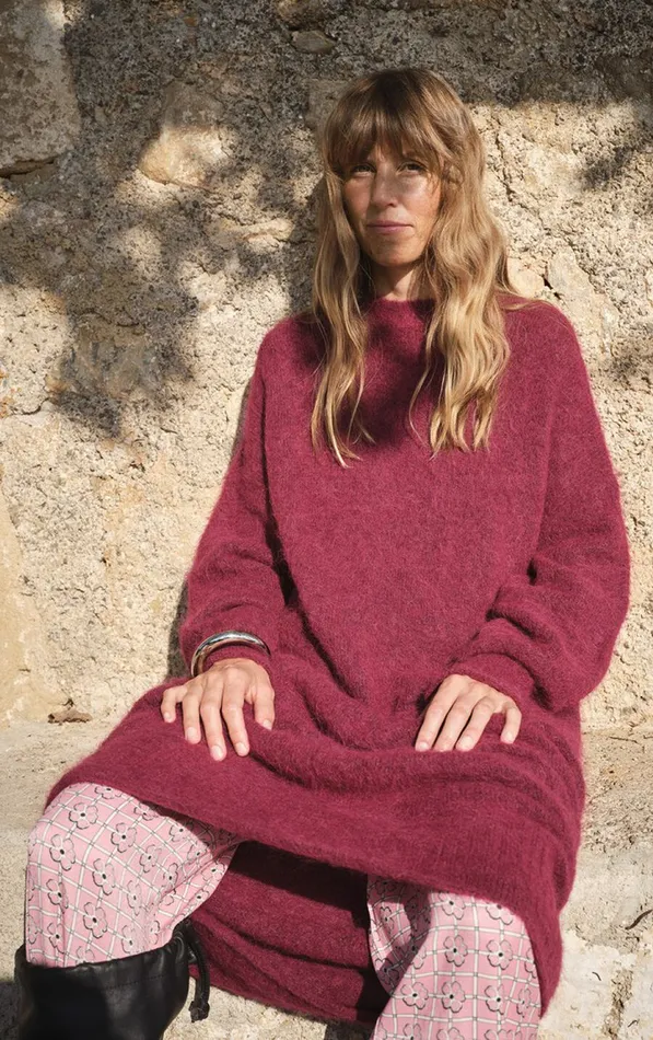 American Vintage Dresses Women Dress Nuny Burgundy Melange