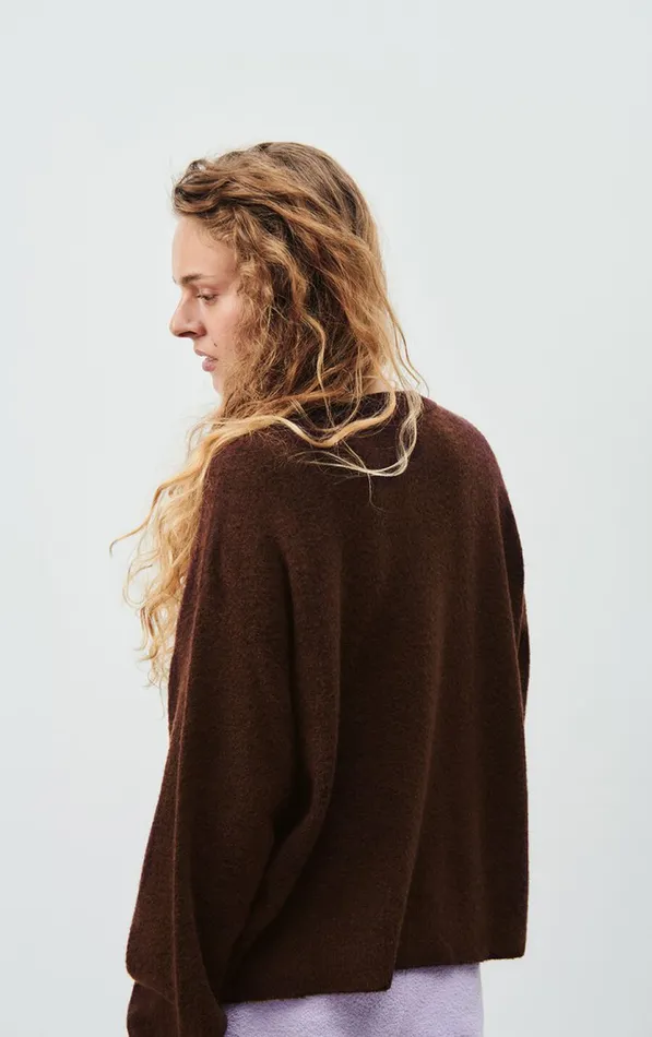 American Vintage Jumpers and Cardigans Women Cardigan Damsville Black Brownie Melange American Vintage Jumpers and Cardigans Women Cardigan Damsville Black Brownie Melange