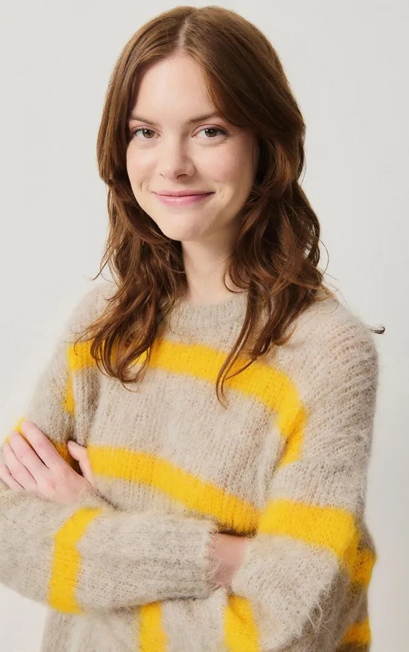 American Vintage Jumpers and Cardigans Women Jumper Bymi Misty Striped Jam American Vintage Jumpers and Cardigans Women Jumper Bymi Misty Striped Jam