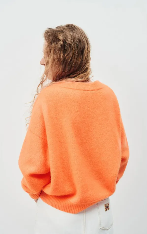 American Vintage Jumpers and Cardigans Women Jumper Vitow Fluorescent Carrot Melange American Vintage Jumpers and Cardigans Women Jumper Vitow Fluorescent Carrot Melange