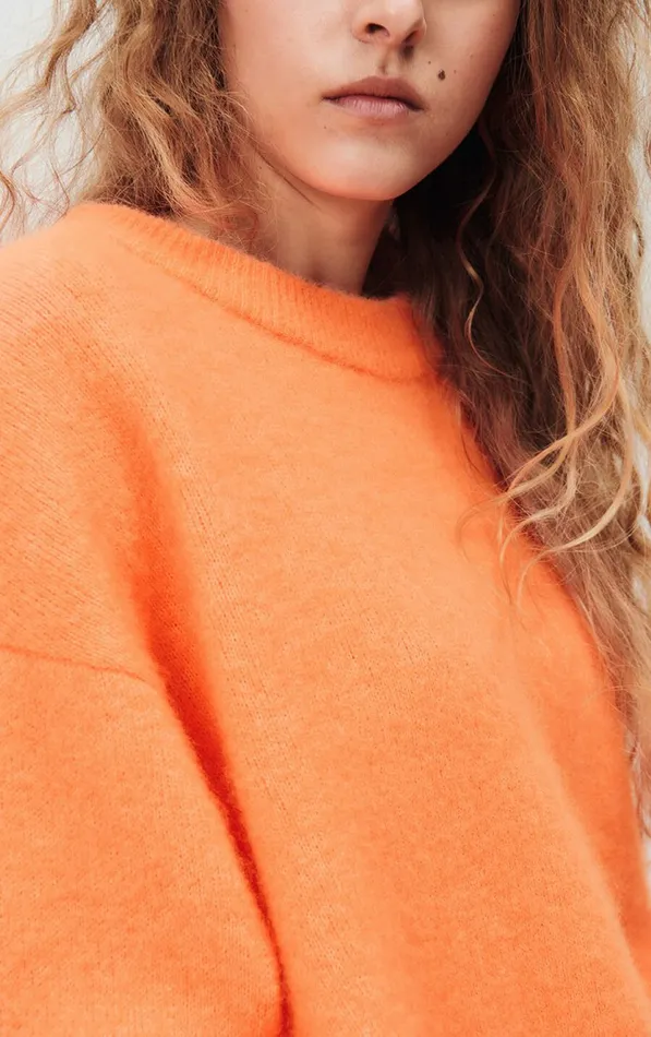 American Vintage Jumpers and Cardigans Women Jumper Vitow Fluorescent Carrot Melange American Vintage Jumpers and Cardigans Women Jumper Vitow Fluorescent Carrot Melange