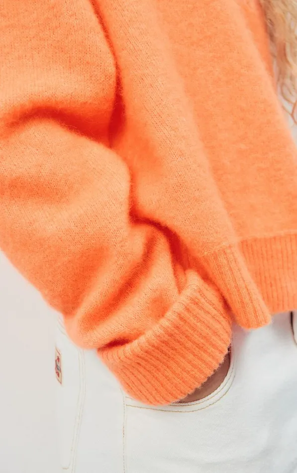 American Vintage Jumpers and Cardigans Women Jumper Vitow Fluorescent Carrot Melange American Vintage Jumpers and Cardigans Women Jumper Vitow Fluorescent Carrot Melange