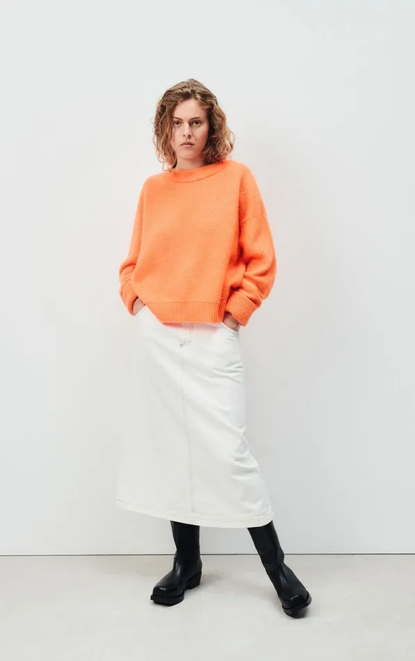 American Vintage Jumpers and Cardigans Women Jumper Vitow Fluorescent Carrot Melange American Vintage Jumpers and Cardigans Women Jumper Vitow Fluorescent Carrot Melange