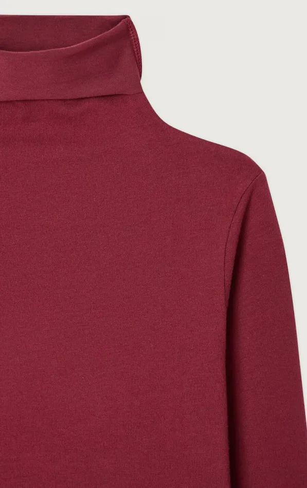 American Vintage Long Sleeve TShirts Women TShirt Ypawood Melange Berry