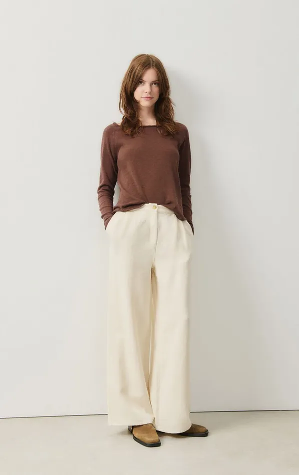 American Vintage Trousers Women Trousers Afaz Ecru American Vintage Trousers Women Trousers Afaz Ecru