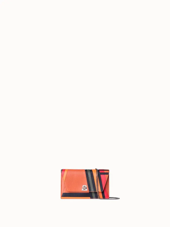 Anouk Clutch Bag In Zig Zag Trapezoid Leather Patchwork Multicolor Women Akris Mini Bags Anouk Clutch Bag In Zig Zag Trapezoid Leather Patchwork Multicolor Women Akris Mini Bags