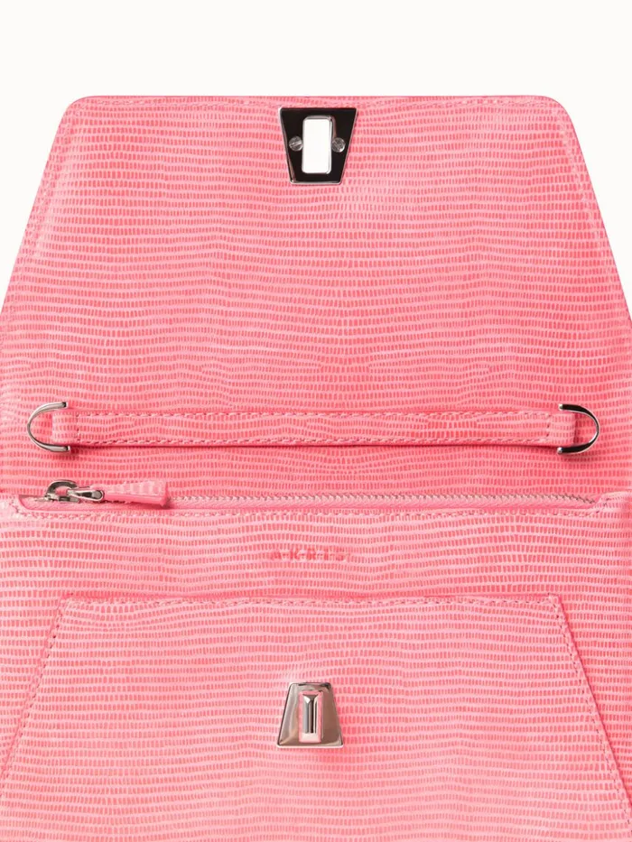 Anouk Envelope Bag In Lamb Skin Nubuck With Shiny Lizard Finish Blossom Women Akris Crossbody Bags