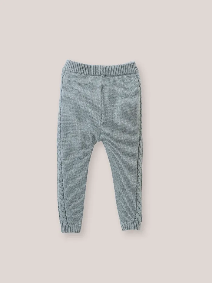 Baby Cyrillus Baby Girl Knit Leggings Vert De Gris