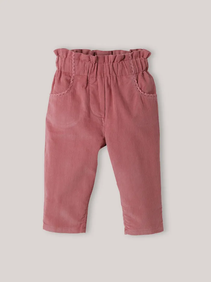 Baby Cyrillus Baby Girl Velour Trousers Vieux Rose