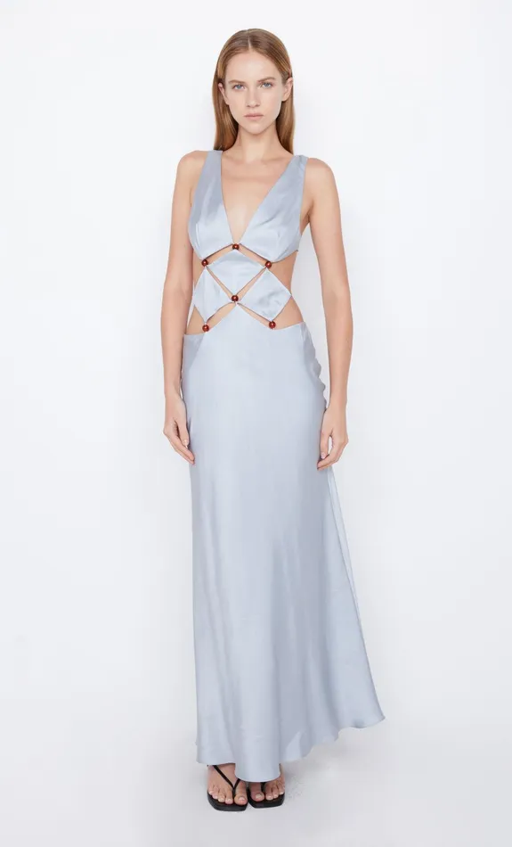 Bec Bridge Dresses AGATHE DIAMOND DRESS Dove Blue 8211 Women