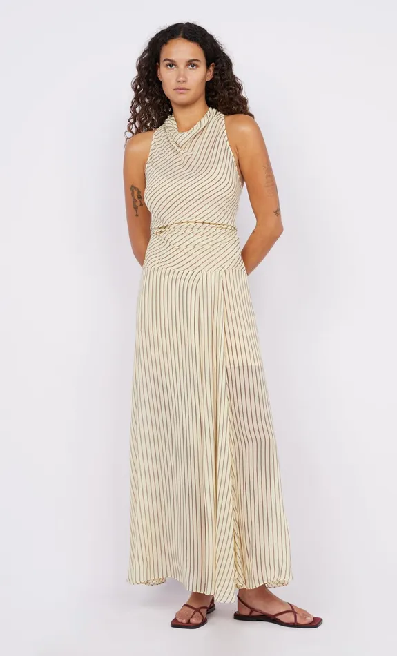 Bec Bridge Dresses ANISE HIGH NECK DRESS Butterplum Stripe 8211 Women