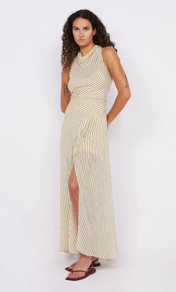Bec Bridge Dresses ANISE HIGH NECK DRESS Butterplum Stripe 8211 Women