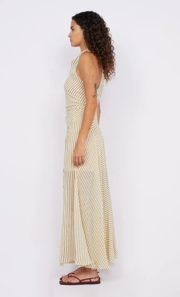 Bec Bridge Dresses ANISE HIGH NECK DRESS Butterplum Stripe 8211 Women