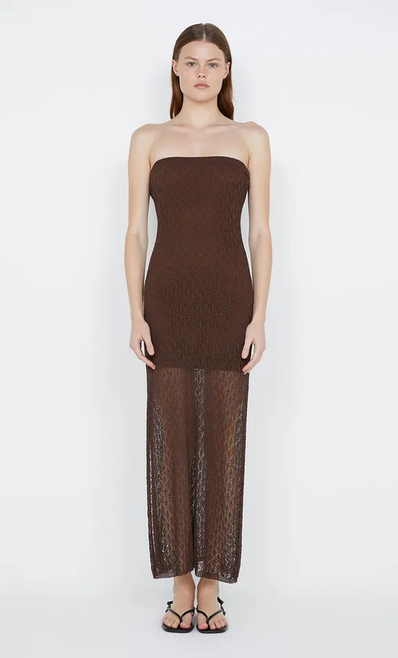 Bec Bridge Dresses AURORA STRAPLESS DRESS Choc 8211 Women