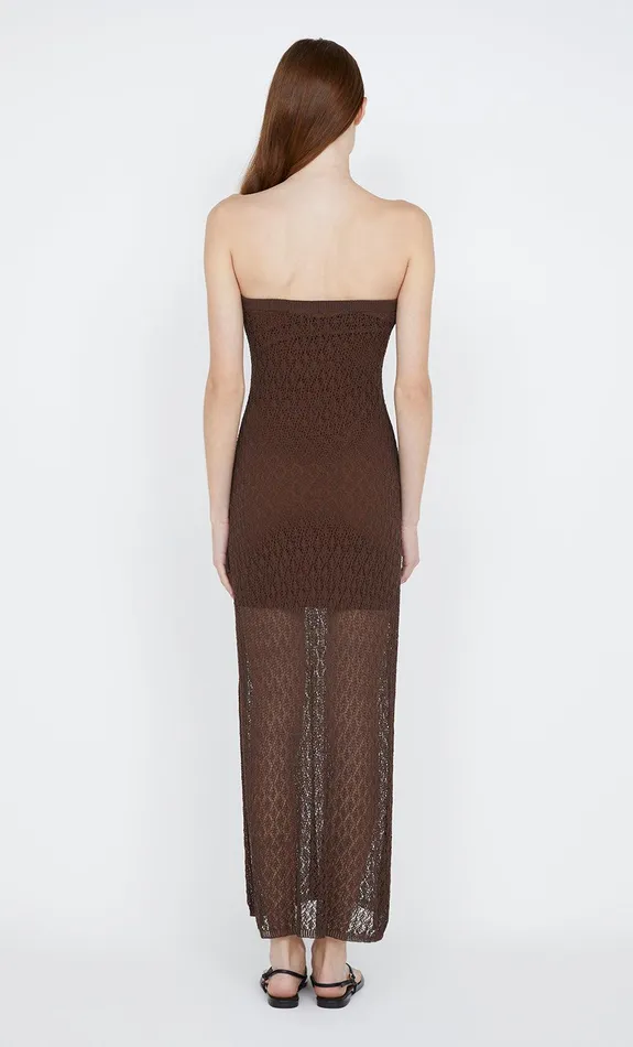 Bec Bridge Dresses AURORA STRAPLESS DRESS Choc 8211 Women