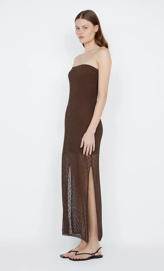 Bec Bridge Dresses AURORA STRAPLESS DRESS Choc 8211 Women