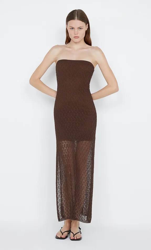 Bec Bridge Dresses AURORA STRAPLESS DRESS Choc 8211 Women