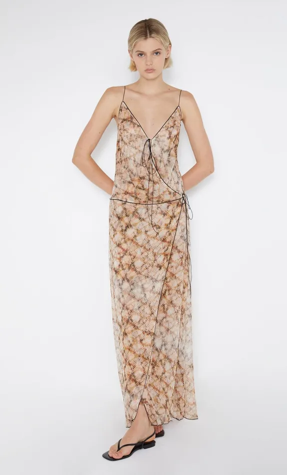 Bec Bridge Dresses CIEL WRAP MAXI DRESS Geo Shibori 8211 Women