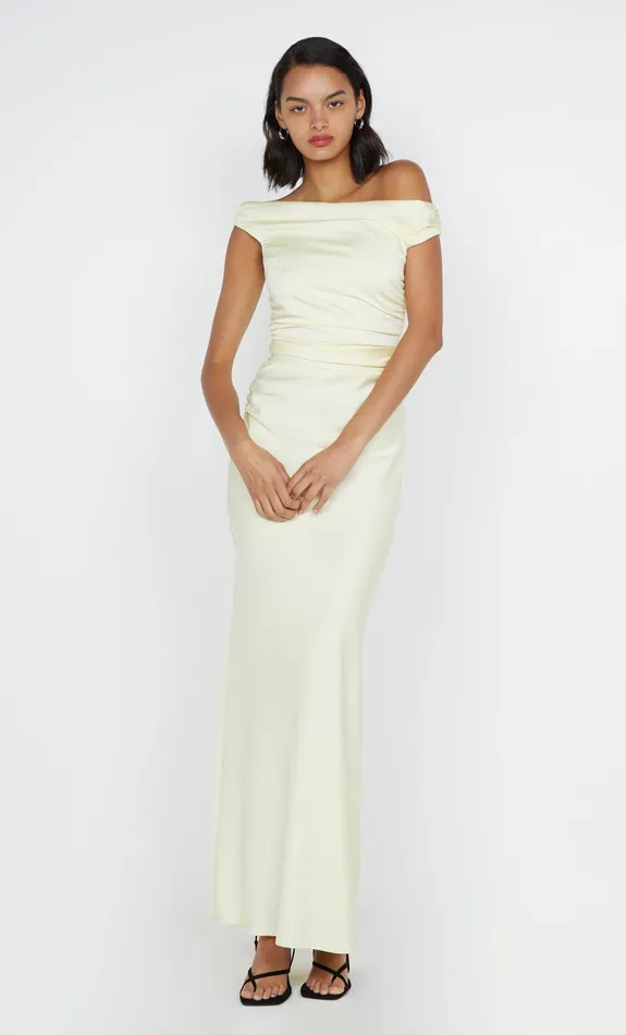 Bec Bridge Dresses ETERNITY OFF SHOULDER MAXI Ice Yellow 8211 Women