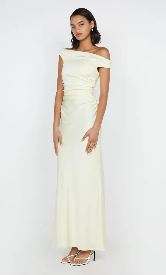 Bec Bridge Dresses ETERNITY OFF SHOULDER MAXI Ice Yellow 8211 Women