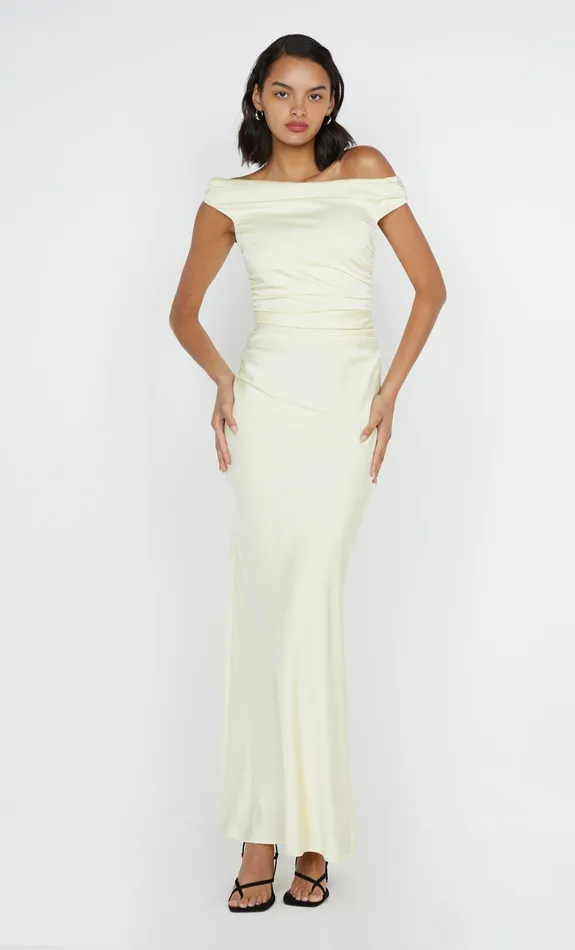 Bec Bridge Dresses ETERNITY OFF SHOULDER MAXI Ice Yellow 8211 Women