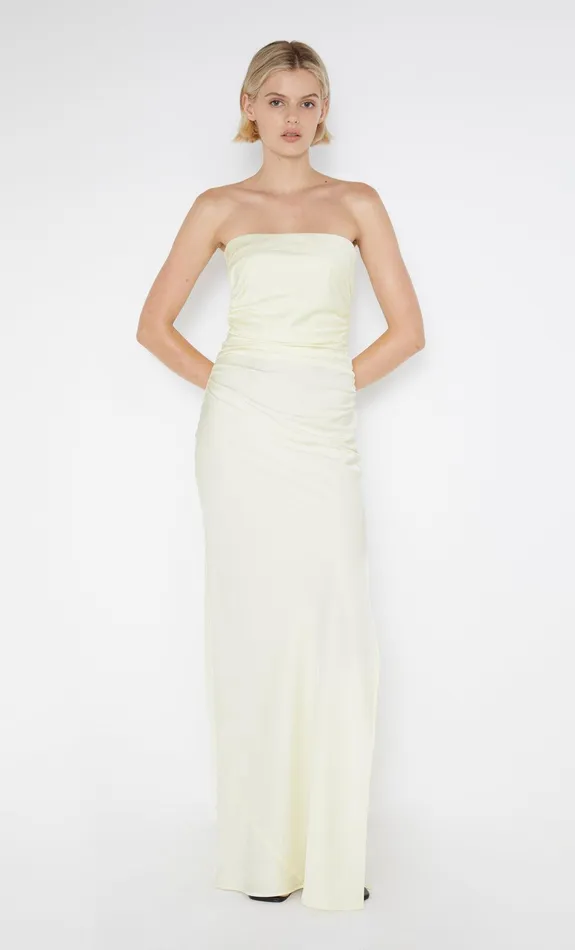 Bec Bridge Dresses ETERNITY STRAPLESS MAXI Ice Yellow 8211 Women