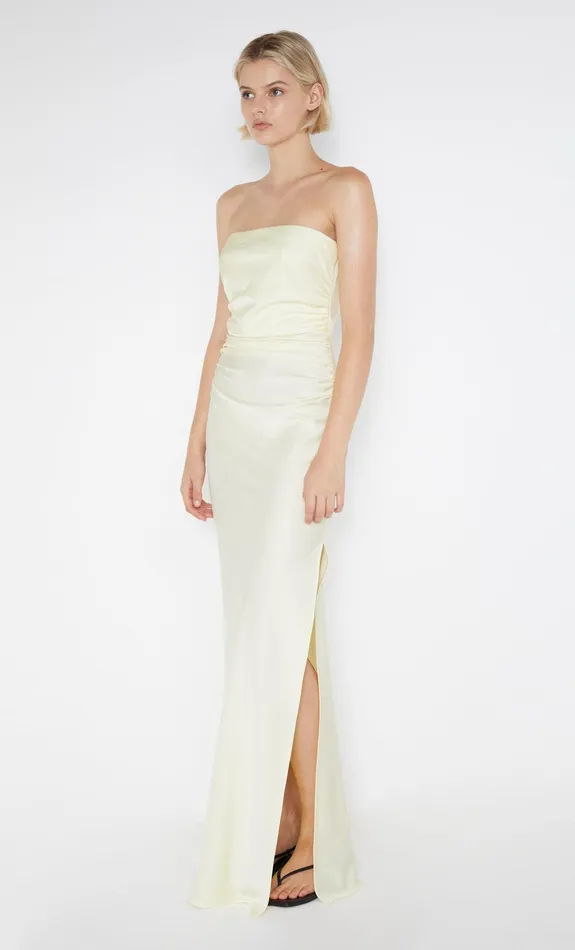 Bec Bridge Dresses ETERNITY STRAPLESS MAXI Ice Yellow 8211 Women