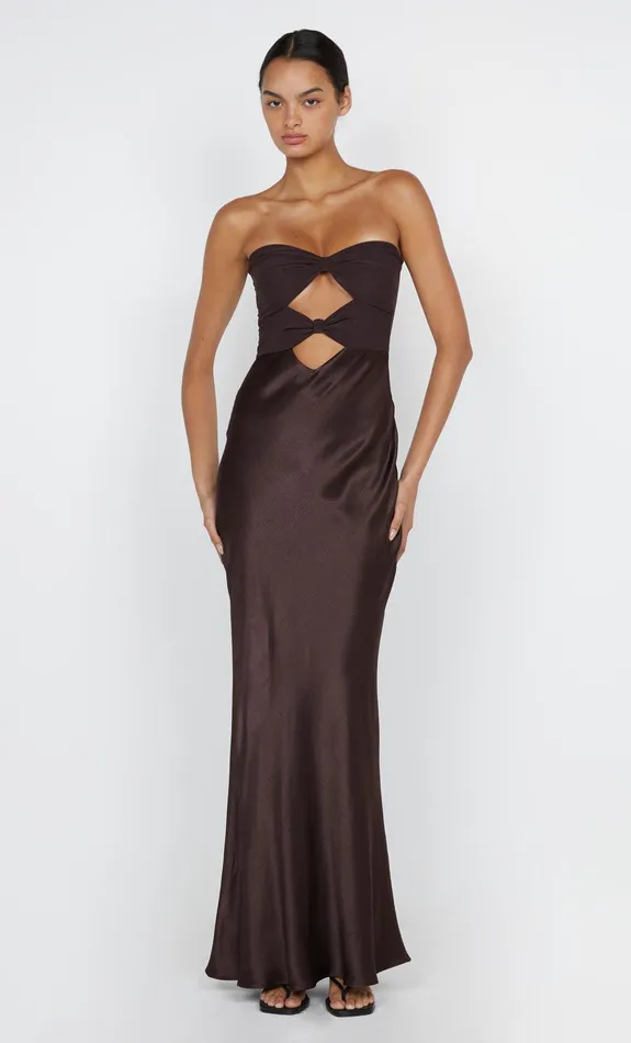 Bec Bridge Dresses HALLE STRAPLESS DRESS Chocolate 8211 Women