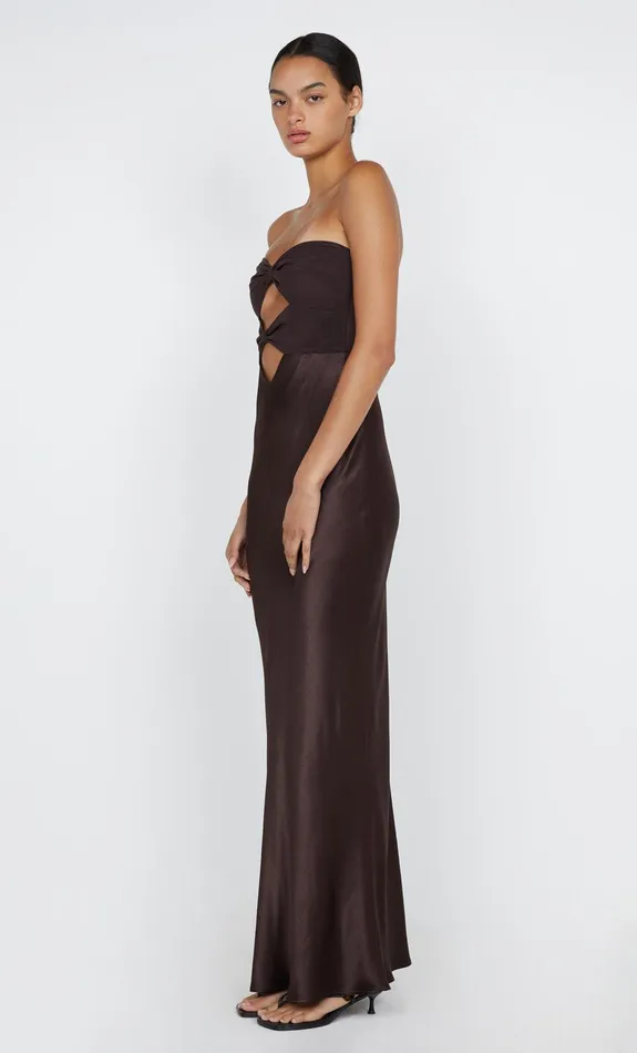 Bec Bridge Dresses HALLE STRAPLESS DRESS Chocolate 8211 Women