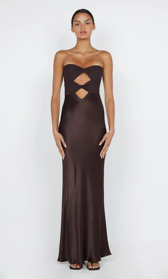 Bec Bridge Dresses HALLE STRAPLESS DRESS Chocolate 8211 Women